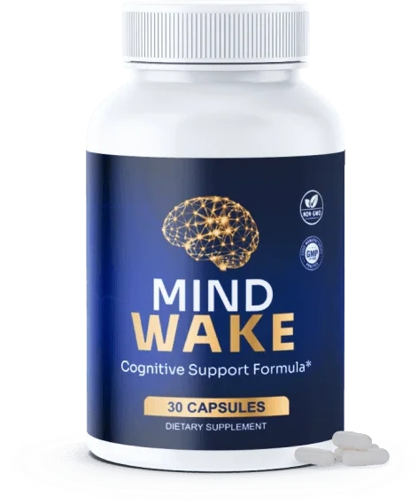 MindWake bottle, 30 capsules, cognitive support formula